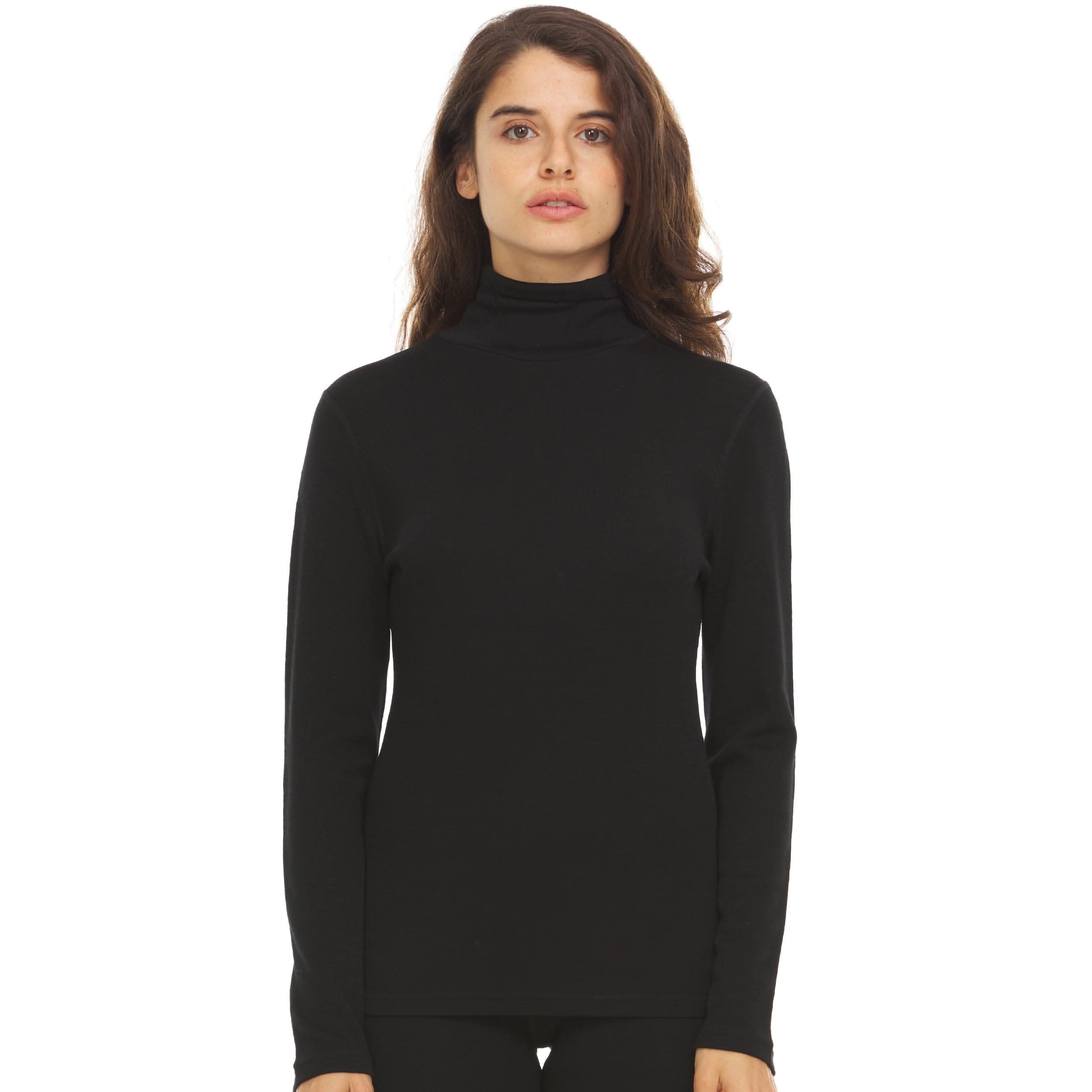 Women's Midweight 100% Merino Wool Turtleneck Long Sleeve Top