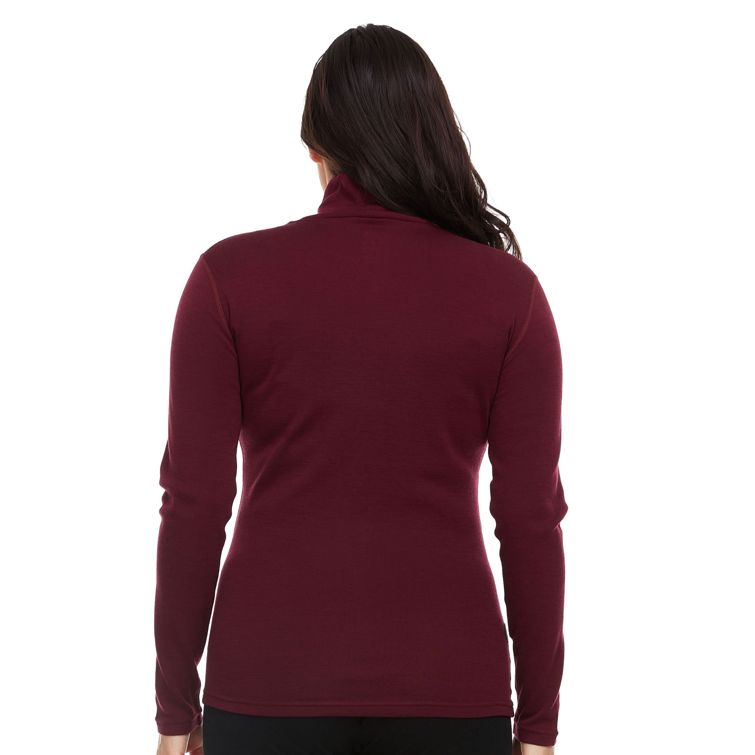 Women's Midweight 100% Merino Wool Turtleneck Long Sleeve Top