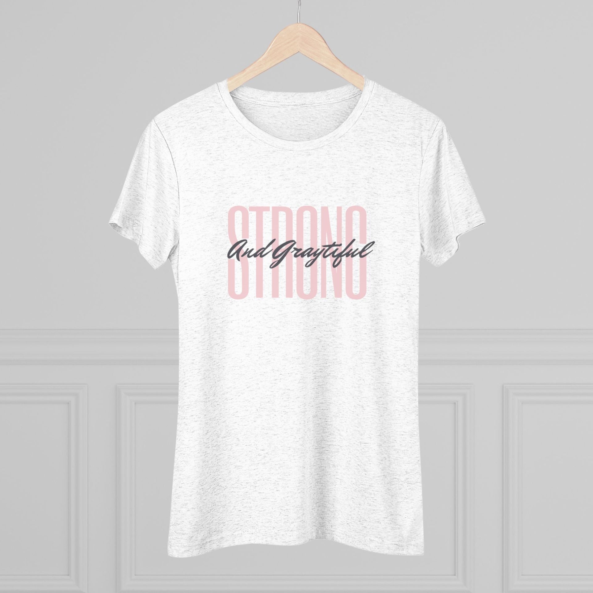 Women's Triblend Casual Minimalist T-Shirt in Gray, Pink, Black