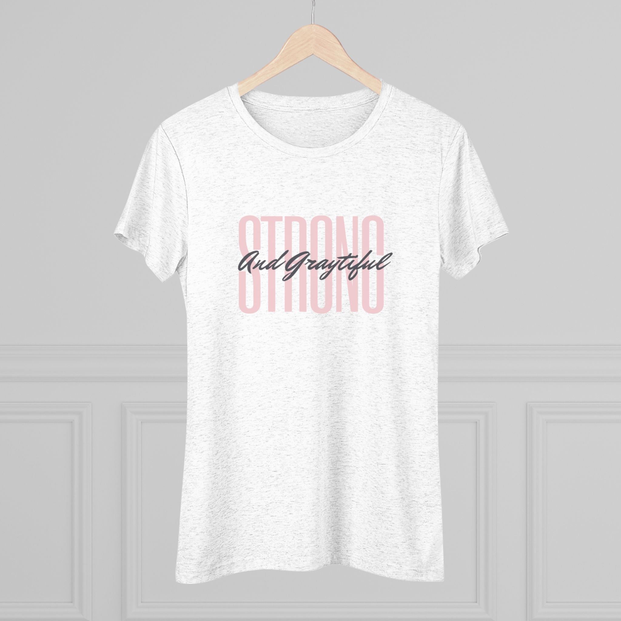 Women's Triblend Casual Minimalist T-Shirt in Gray, Pink, Black