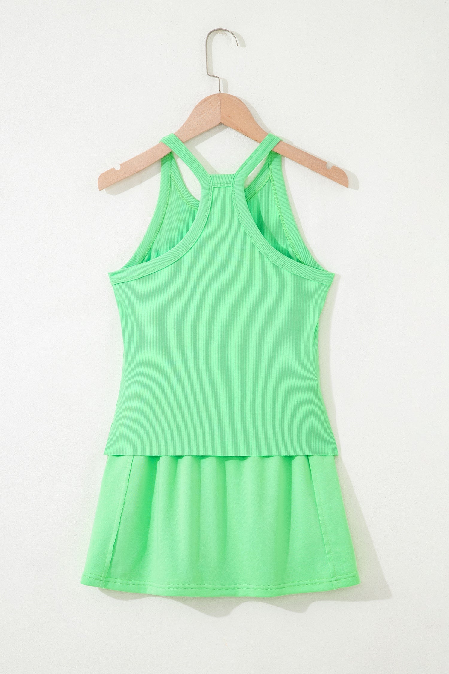 Sky Blue Slim Tank Top and Elastic Waist Mini Skort 2-Piece Set