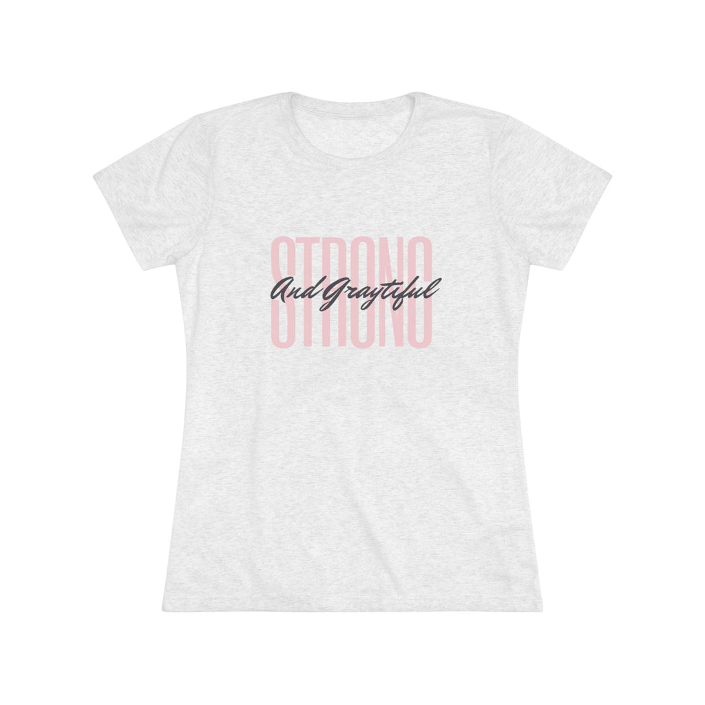 Women's Triblend Casual Minimalist T-Shirt in Gray, Pink, Black