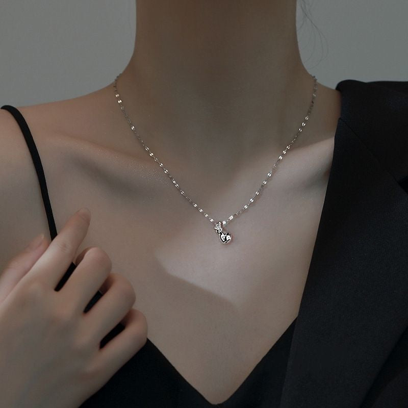 999 Sterling Silver Hollow Cutout Lucky Money Bag Pendant Necklace