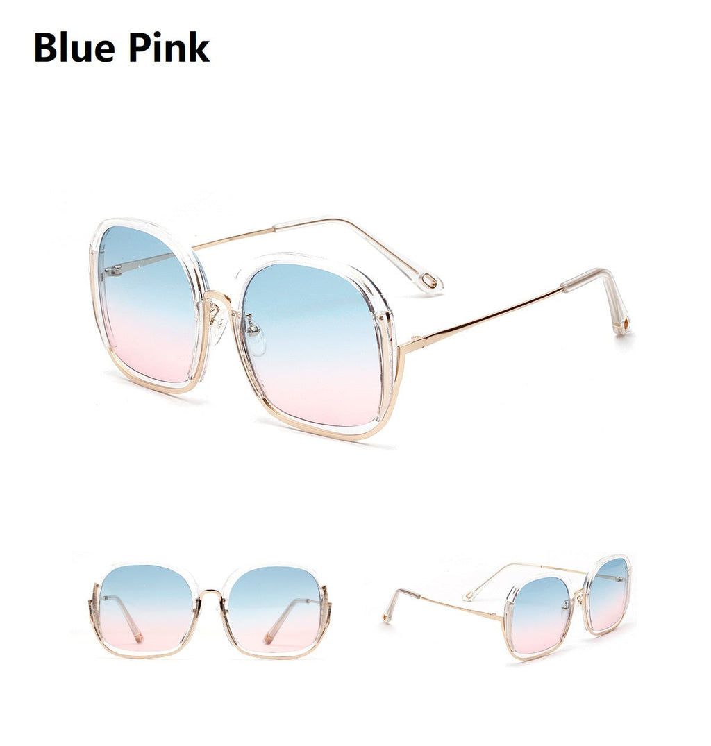 Large Half Frame UV400 Sunglasses – Oversized Fashion Shades