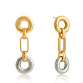 Sophisticated 18K Gold Hoop Stud Earrings in Titanium Steel