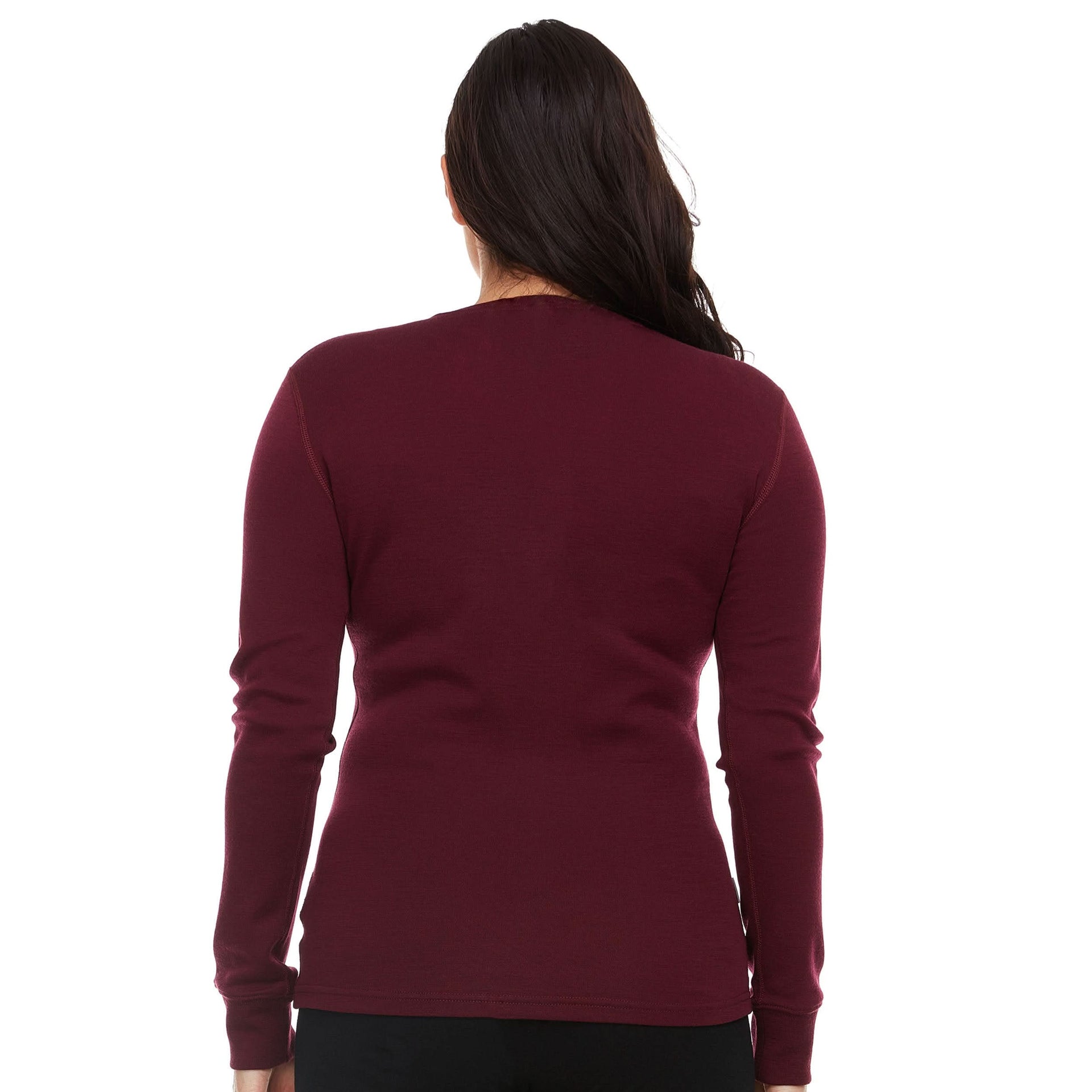 Women's Midweight Merino Wool Long Sleeve Henley Knit Top