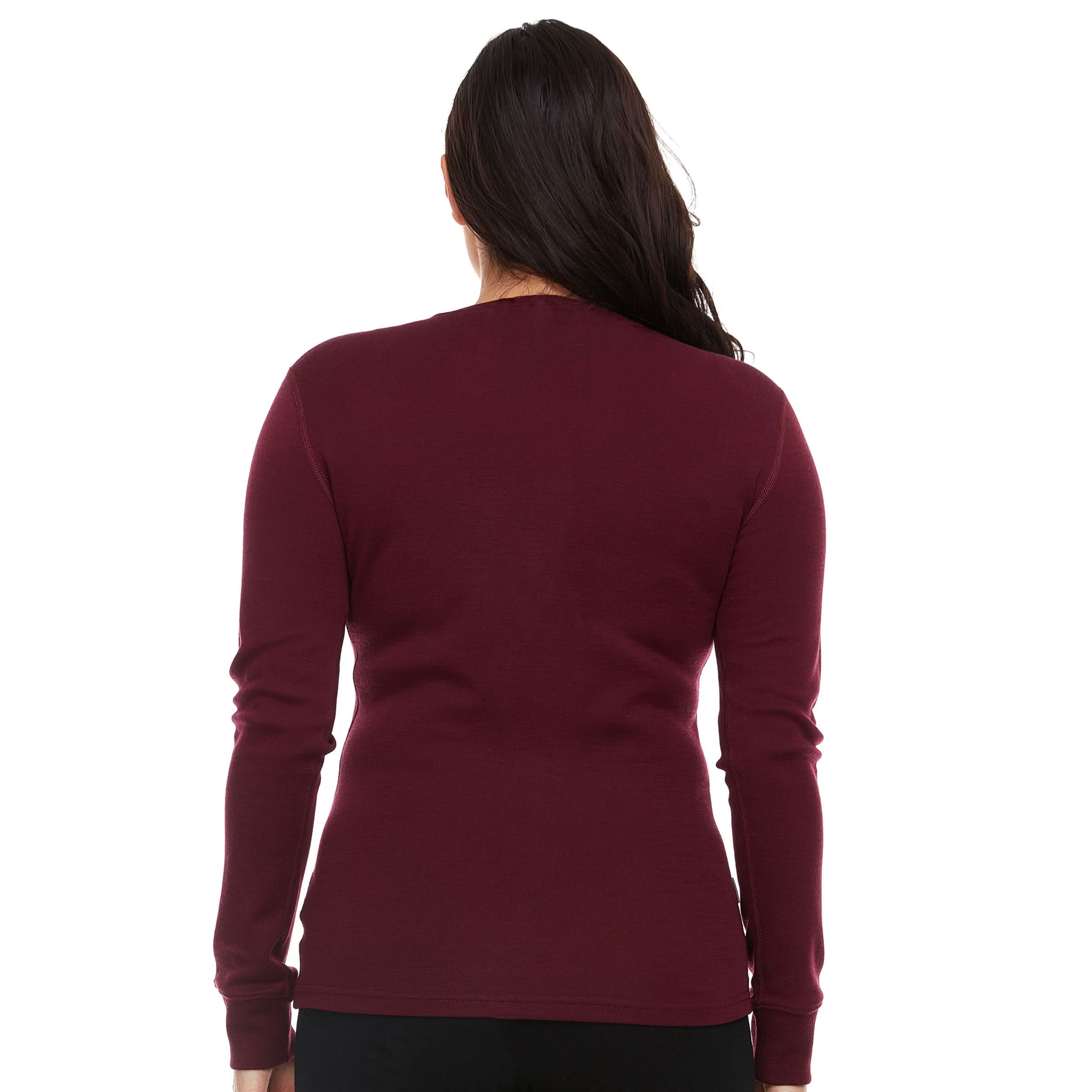 Women's Midweight Merino Wool Long Sleeve Henley Knit Top