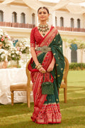Monjolika Fashion Dark Green Colour Sigma Silk Patola Printed Saree With Blouse