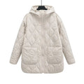 Women's Harajuku Style Quilted Hooded Jacket - Black, White, Blue - Image 7