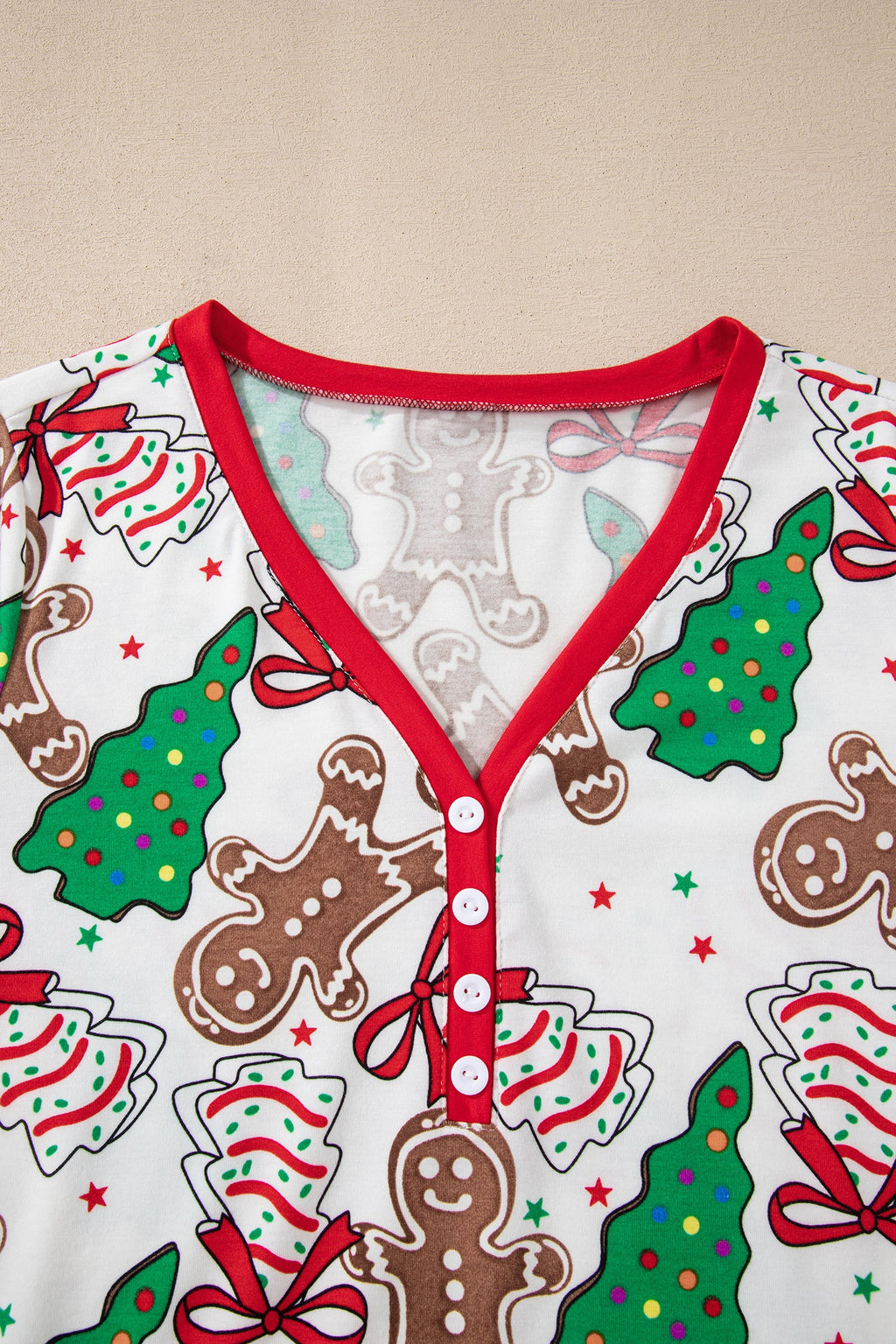Christmas V-Neck Pullover & Pants Pajama Set