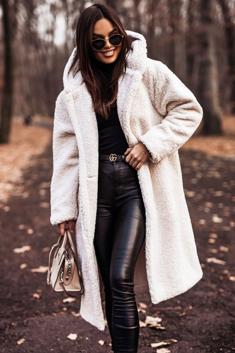 Harajuku Style Long Sleeve Woolen Coat for Women - Cozy & Warm - Image 10
