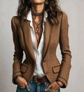 Women's Vintage-Inspired Contrast-Trim Blazer
