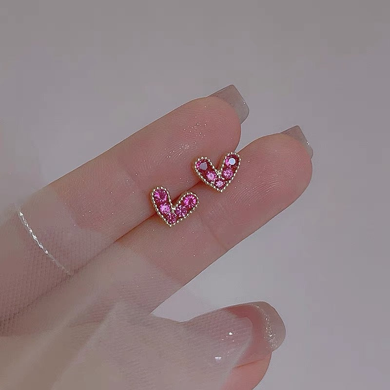 Tiny Heart Stud Earrings in Gold Finish – Daily Minimalist Style