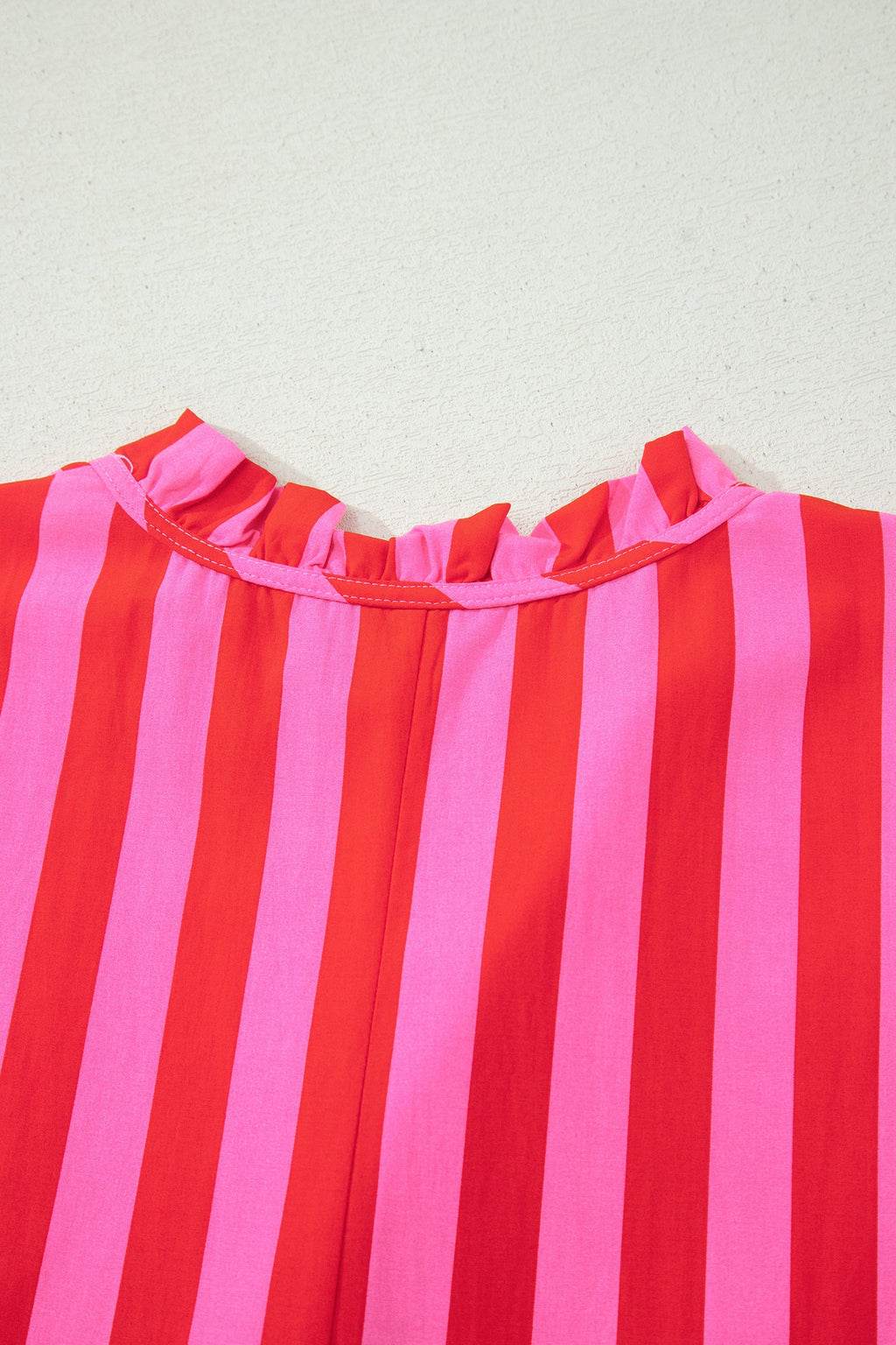 Presley Striped V-Neck Shift Mini Dress with Ruffle Cuffs