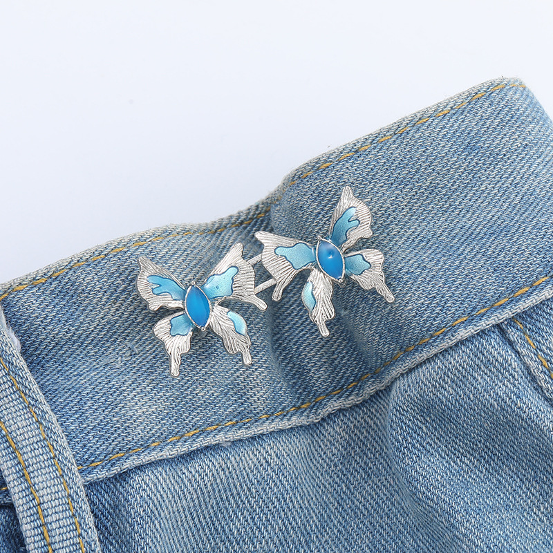 Butterfly waist buckle-Silver-Alloy-1 pair