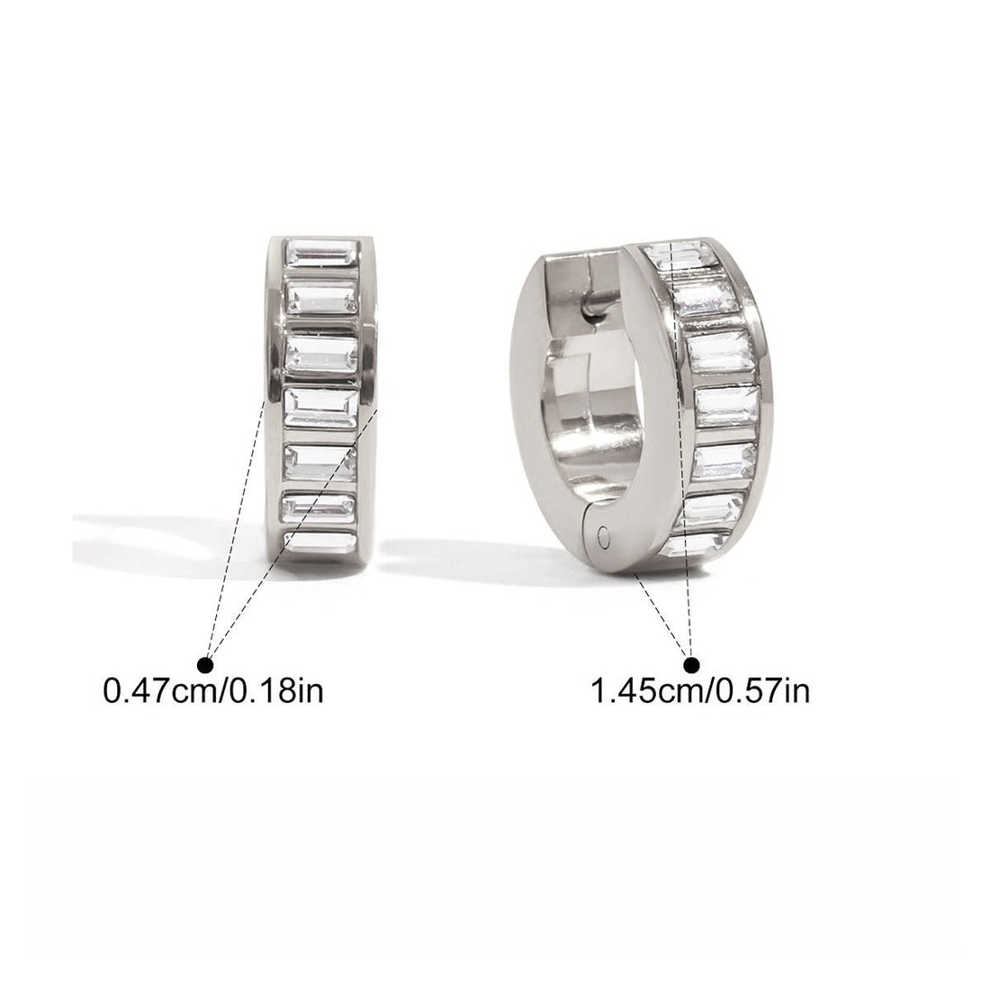 High-End 18K Gold Rhinestone Inlaid Minimalist Earrings