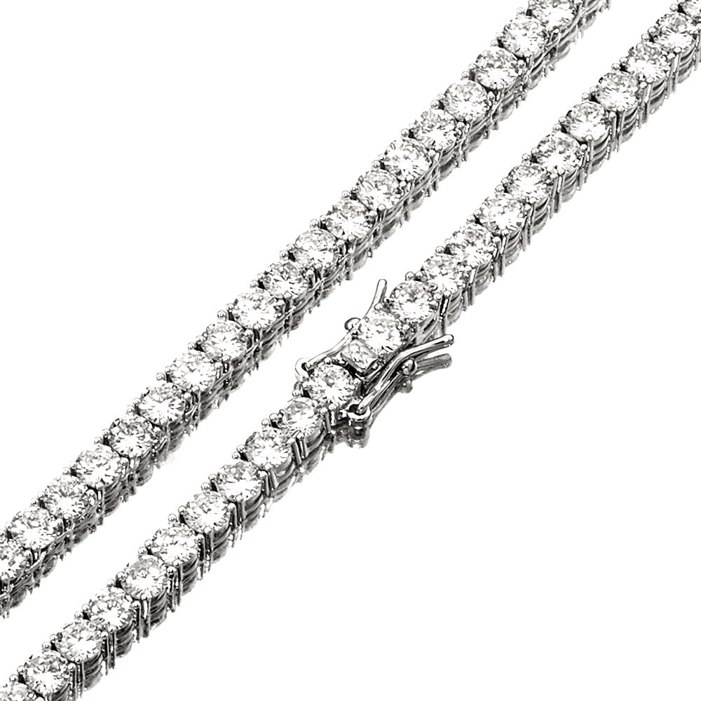 Mens Bracelet And Copper Necklace With Micro-paved Zircons