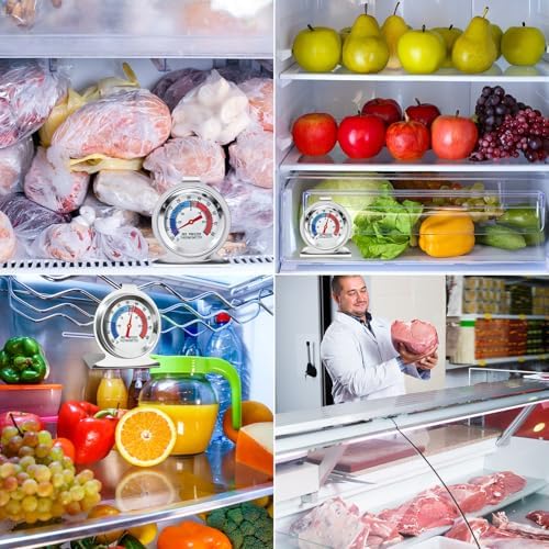 4 Pack Refrigerator Freezer Thermometer Large Dial Fridge Thermometer