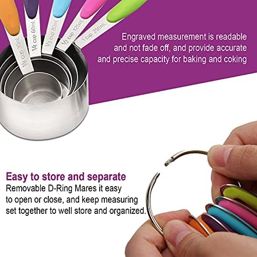 Measuring Cups and Spoons Set 11 Piece. Includes 10 Stainless Steel Measuring