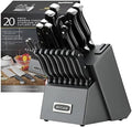 McCook Knife Set Sharp Kitchen Knife Block Set w Built-in Sharpener