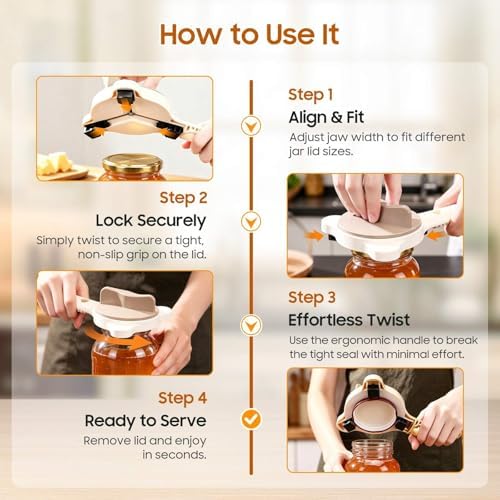 4-in-1 Adjustable Stainless Steel Jar Opener