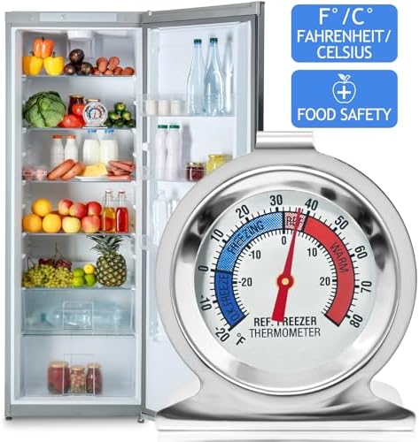 4 Pack Refrigerator Freezer Thermometer Large Dial Fridge Thermometer
