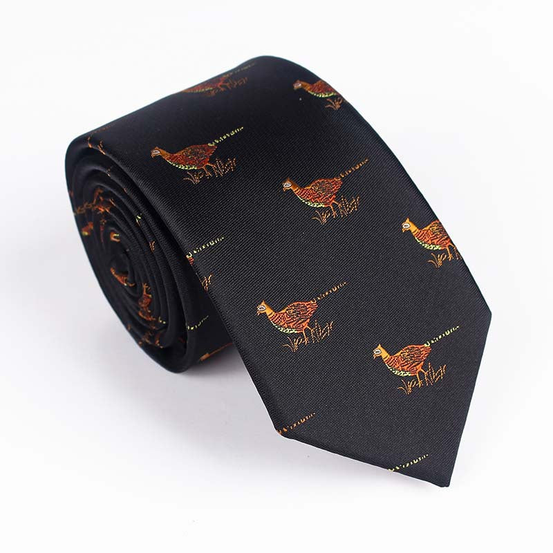 Vibrant Jacquard Bird Pattern Necktie - Multi-Color Design - Image 14