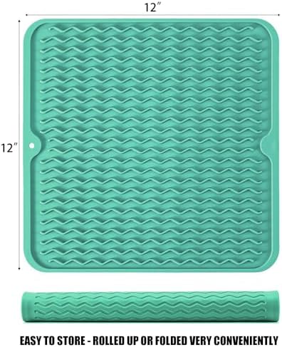 Silicone Dish Drying Mat, Non-Slip Easy Clean Sink Mat