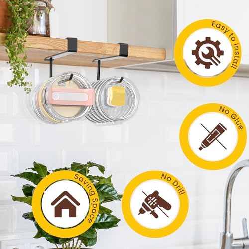 2 Pack Tumbler Lid Organizer, Under Cabinet Cup Lid Holder