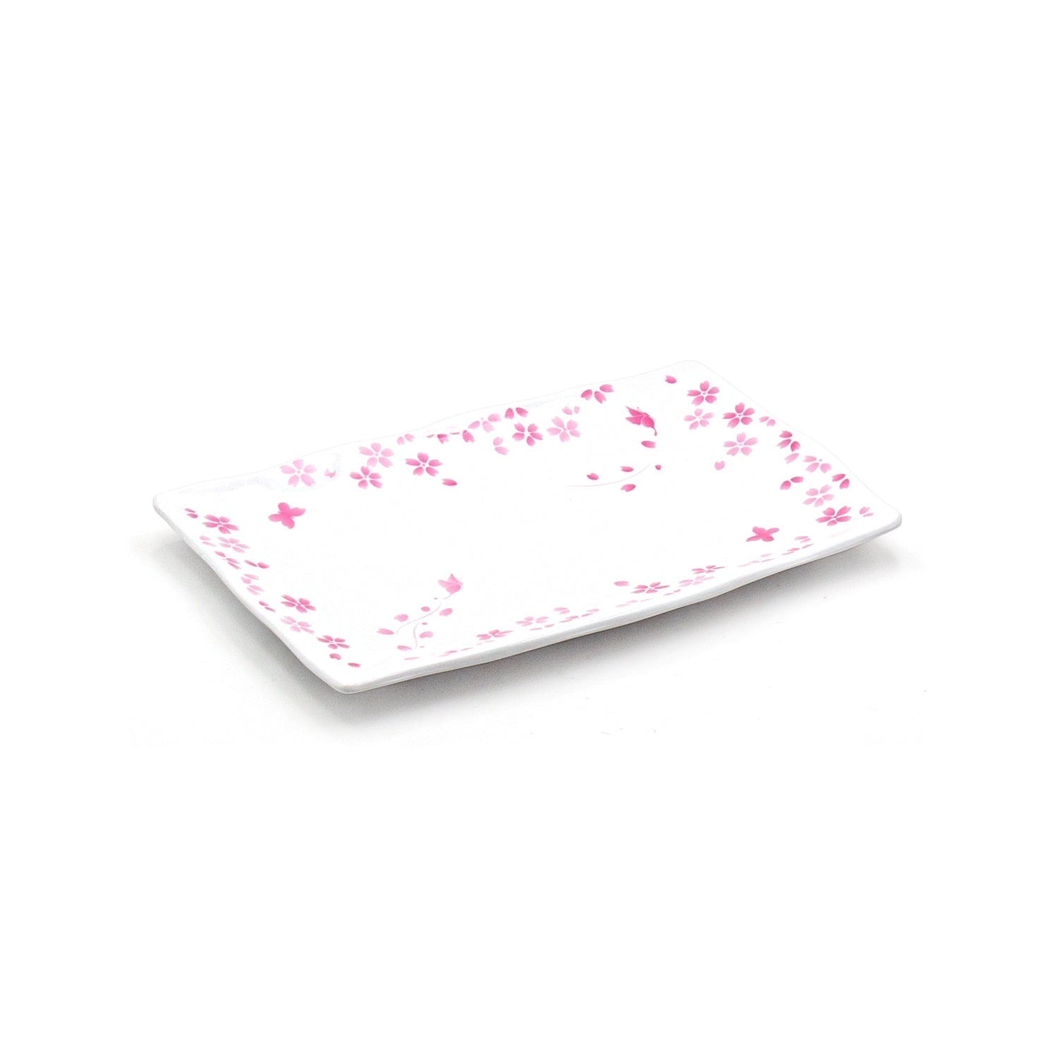 Melamine Rectangle Plate, 6pc, 11.25" x 7.3" (Sakura Flower)