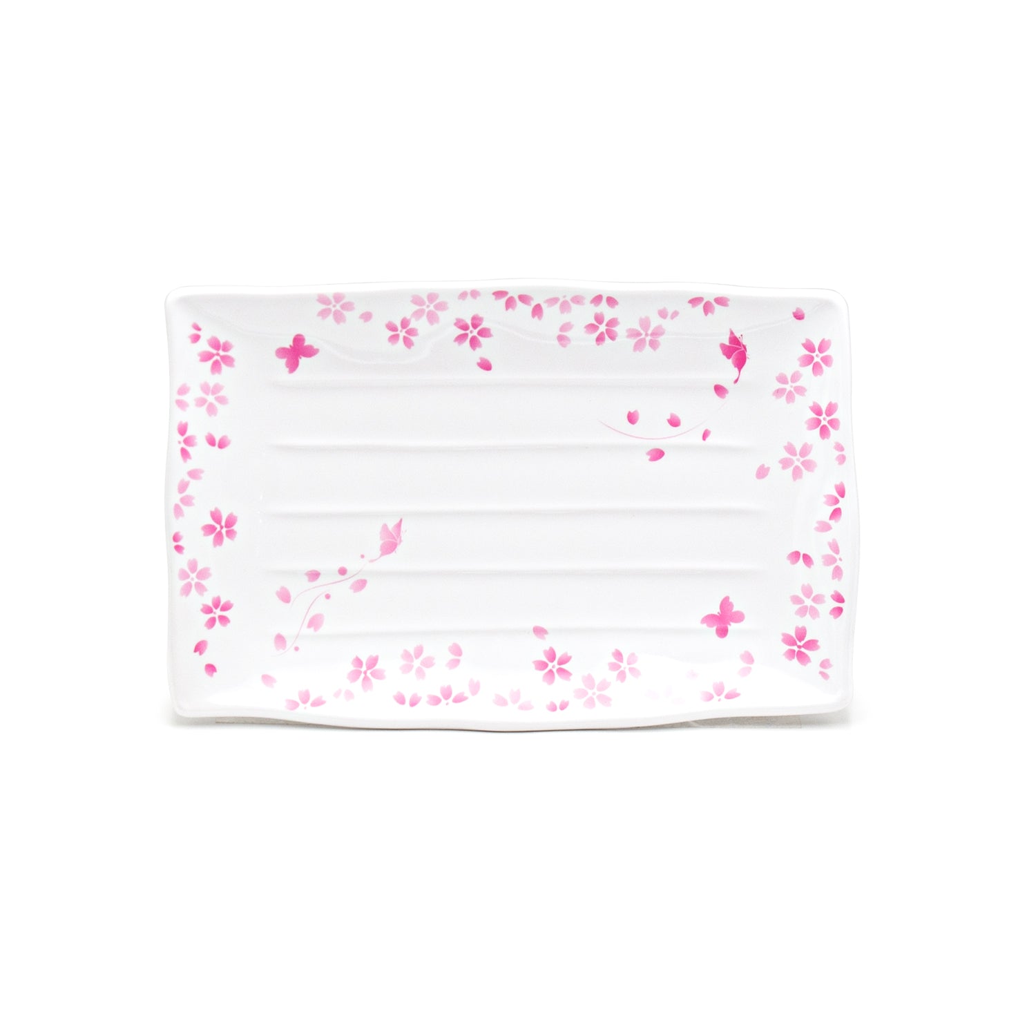 Melamine Rectangle Plate, 6pc, 11.25" x 7.3" (Sakura Flower)