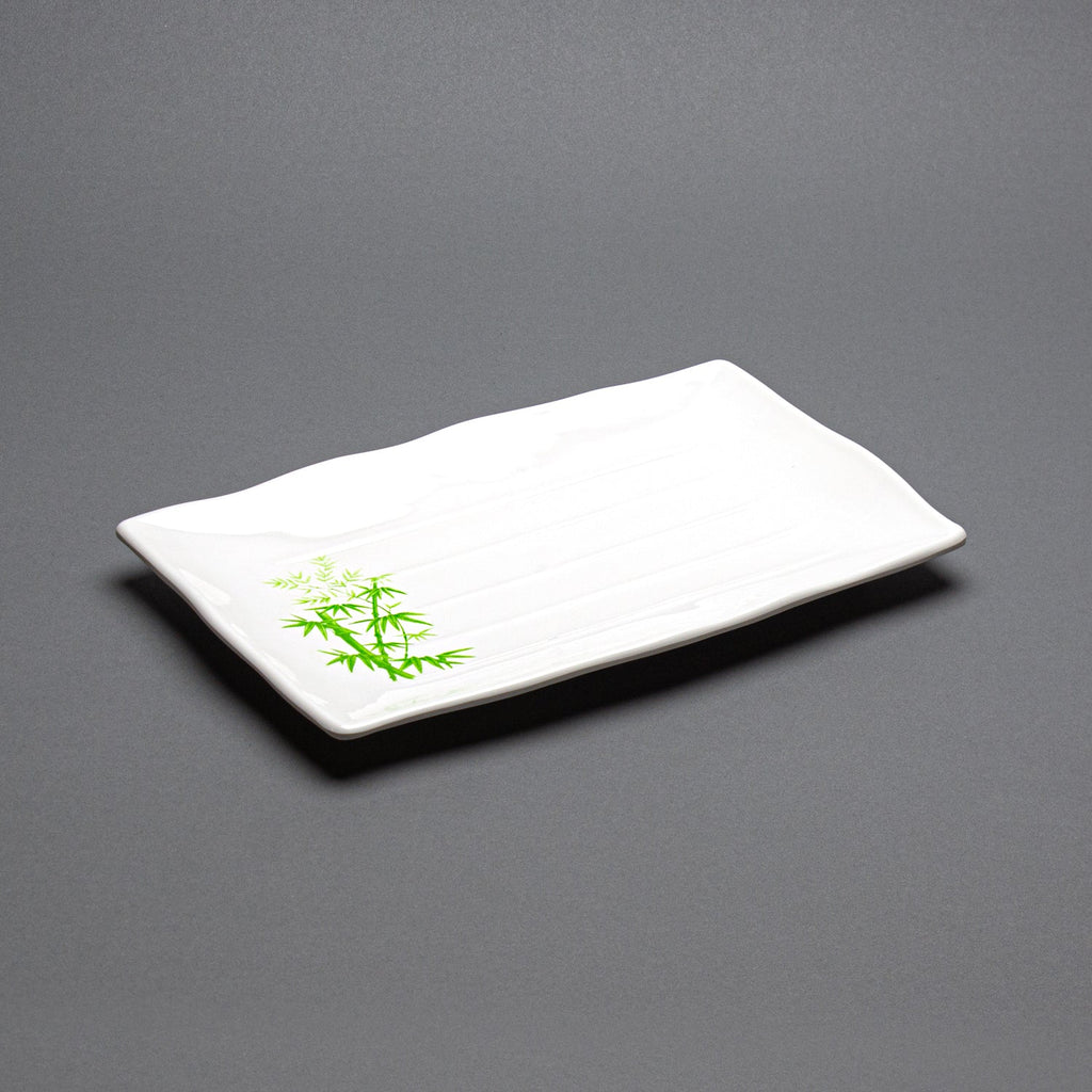 Melamine Rectangle Plate, 9pc, 11-3/8x7-1/4" (Green Bamboo)