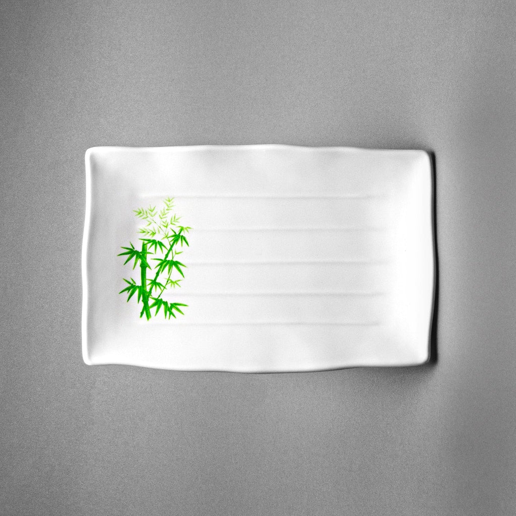 Melamine Rectangle Plate, 9pc, 11-3/8x7-1/4" (Green Bamboo)