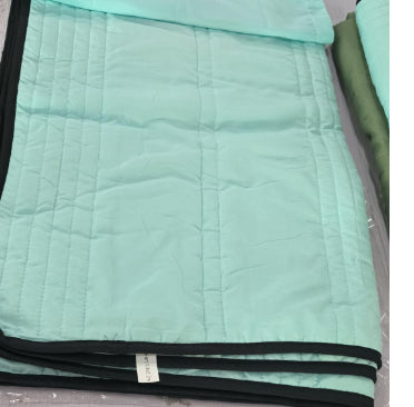 Modern Minimalist Cooling Summer Quilt - Lightweight Seersucker Throw