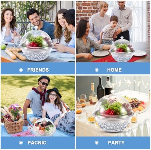 Iced Salad Bowl Large Chilled Serving Bowl 4 Tier Cold Serving Tray Dishes