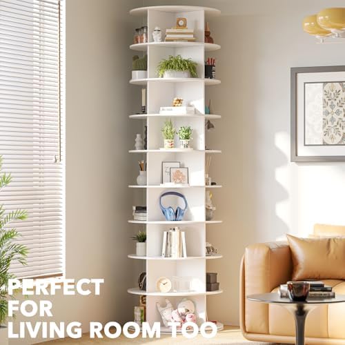 SpaceAid 9 Tier Rotating Shoe Rack Tower, Spinning Shoe Display Lazy Susan