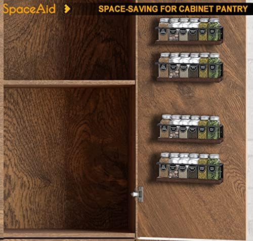 SpaceAid Spice Rack with 24 Spice Jars, 386 Spice Labels, Chalk Marker and