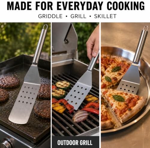 Stainless Steel Griddle Spatula Set, 15.7 and 13 in