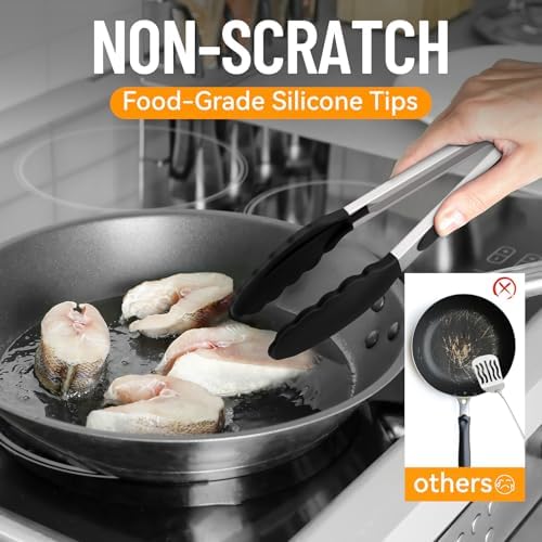 HOTEC Stainless Steel Kitchen Tongs