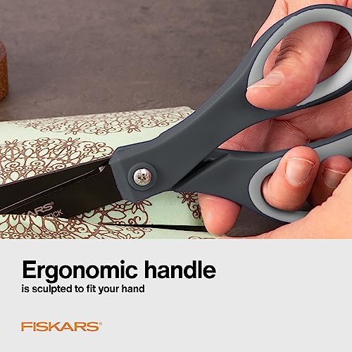 Fiskars 8" Non-Stick Titanium SoftGrip All Purpose Scissors