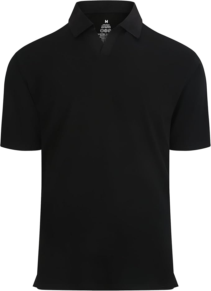 Close up of jacquard texture on men's V-neck polo