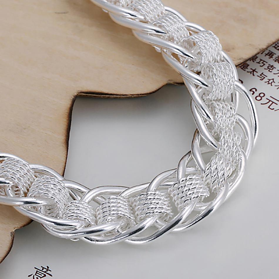 Womens Knitted Circle Retro Large-Tooth Bracelet