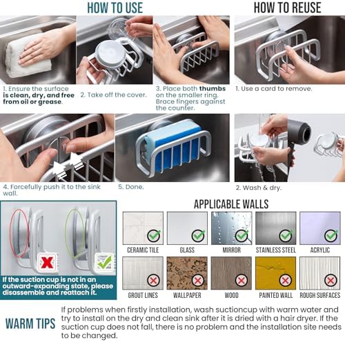 TAILI Silver Sponge Holder for Kitchen Sink