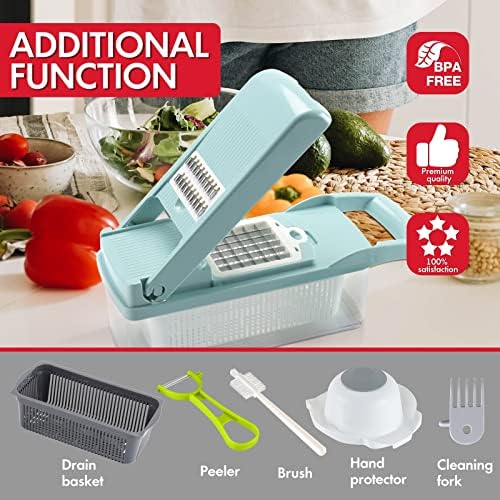 Ourokhome Vegetable Chopper Onion Cutter, 12 in 1 Professional Mandoline Slicer