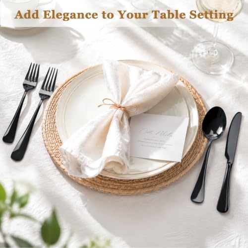 Astercook Silverware Set 48-Piece Black Flatware Set