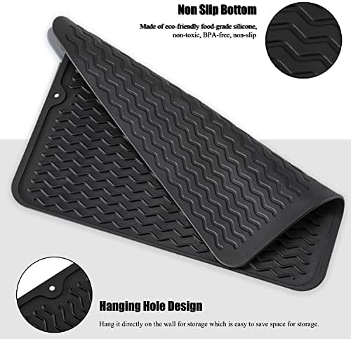 Silicone Dish Drying Mat, Non-Slip Easy Clean Sink Mat