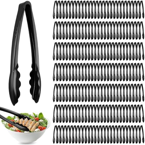 Tessco 200 Pcs Plastic Tongs, 9 Inch Disposable Serving Tongs