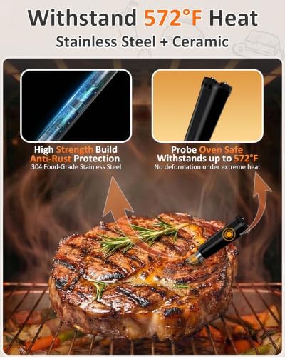 ±0.5°F Accurate Temps Wireless Meat Thermometer