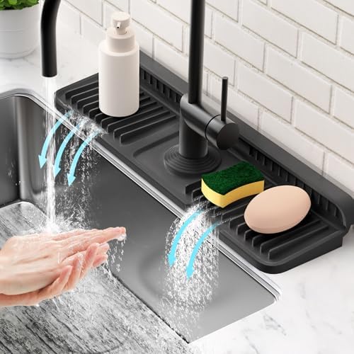 17.7'' Folding Faucet Mat for Kitchen Sink Splash Guard Kitchen Sink Faucet Mat