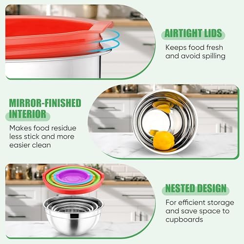 P&P CHEF Metal Mixing Bowls